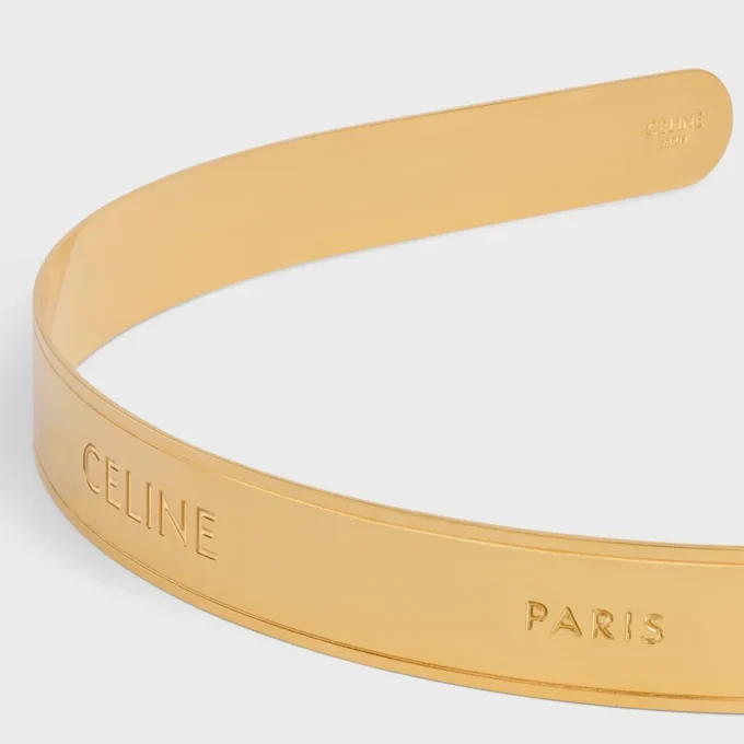 Celine Paris Thin Headband in Steel Celine Paris Thin Headband in Steel