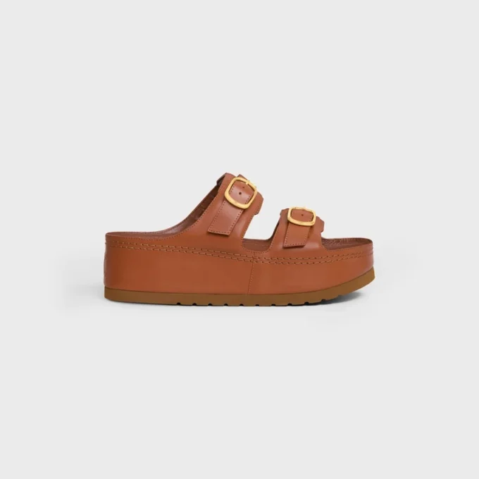 Celine Polly Wedge Mule in Calfskin Celine Polly Wedge Mule in Calfskin