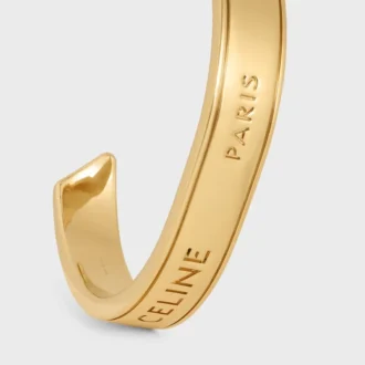 Celine Ribbon Small Cuff in Brass with Gold Finish