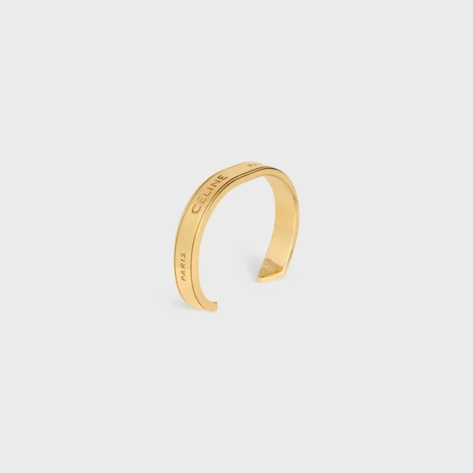 Celine Ribbon Small Cuff in Brass with Gold Finish