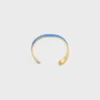 Celine Ribbon Small Cuff in Enamel and Brass with Gold Finish