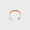 Celine Ribbon Small Cuff in Enamel and Brass with Gold Finish