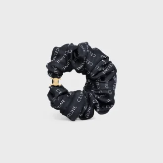 Celine Scrunchy Rayure in Silk and Brass with Gold Finish