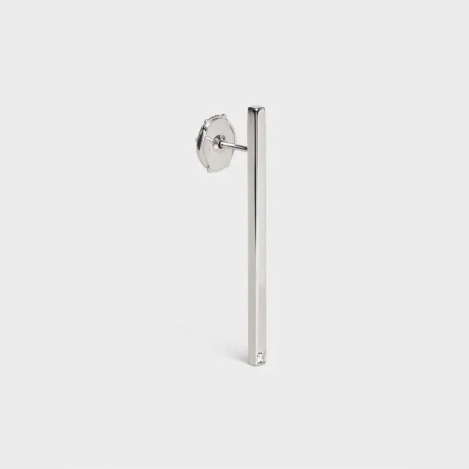 Celine Sentimental Straight Earring in White Gold and Diamond Celine Sentimental Straight Earring in White Gold and Diamond