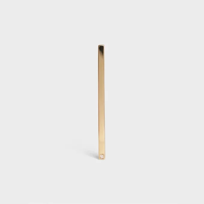 Celine Sentimental Straight Earring in Yellow Gold and Diamond Celine Sentimental Straight Earring in Yellow Gold and Diamond