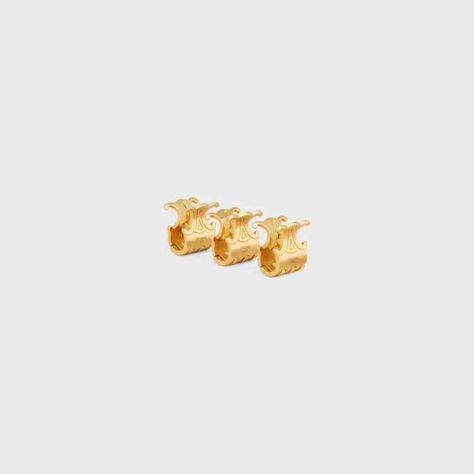 Celine Set of 3 Mini Hair Claws in Brass with Gold Finish and Steel