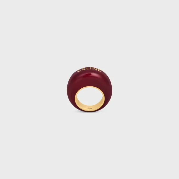 Celine Sulky Ring in Enamel and Brass with Gold Finish