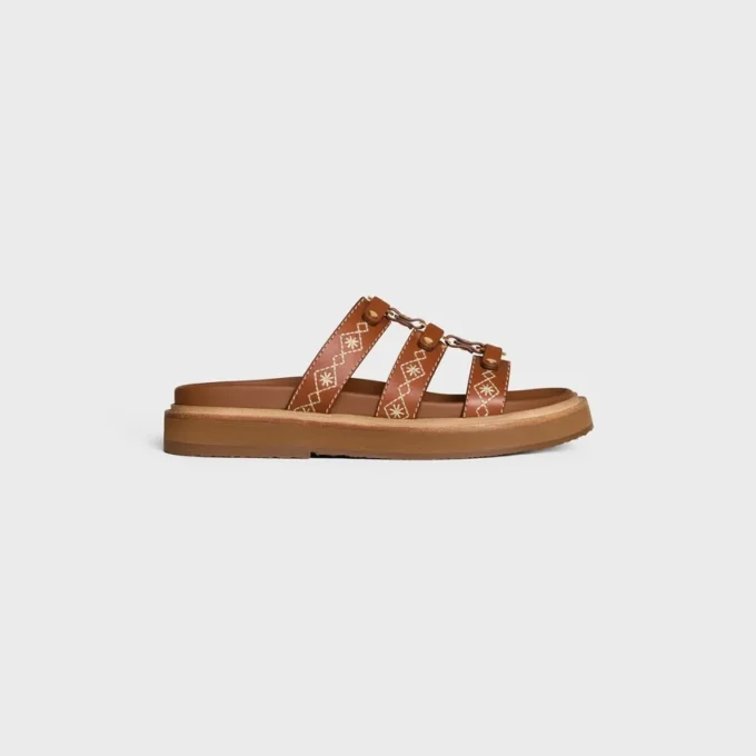 Celine – Tippi Slide in Embroidered Calfskin Celine – Tippi Slide in Embroidered Calfskin