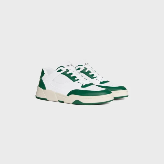 Celine Trainer Ct-09 Low Lace-Up Sneaker in Calfskin and Mesh Celine Trainer Ct-09 Low Lace-Up Sneaker in Calfskin and Mesh