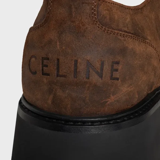 Celine Triomphe Derbies  in Waxed Suede Calfskin