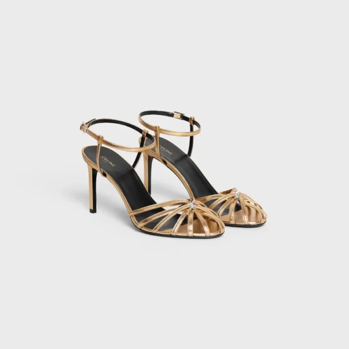 Celine Triomphe Sandal in Laminated Lambskin