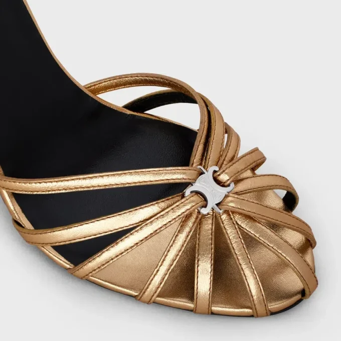 Celine Triomphe Sandal in Laminated Lambskin