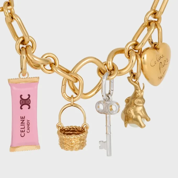 Charms Candy Bar in Enamel and Brass with Gold Finish