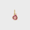 Charms Fig in Brass with Gold Finish, Enamel and Strass