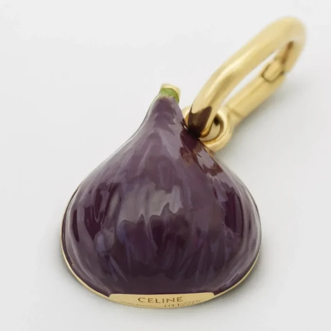 Charms Fig in Brass with Gold Finish, Enamel and Strass