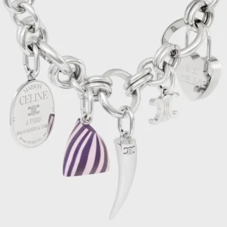 Charms Maison Celine Medal in Brass with Rhodium Finish