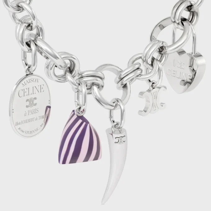 Charms Berlingot in Resin and Brass with Rhodium Finish