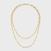 Charms Long Necklace in Brass with Gold and Rhodium Finsih