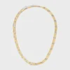 Charms Long Necklace in Brass with Gold and Rhodium Finsih