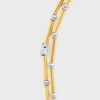 Charms Long Necklace in Brass with Gold and Rhodium Finsih
