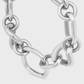 Charms Modern Thin Gourmette in Brass with Rhodium Finish