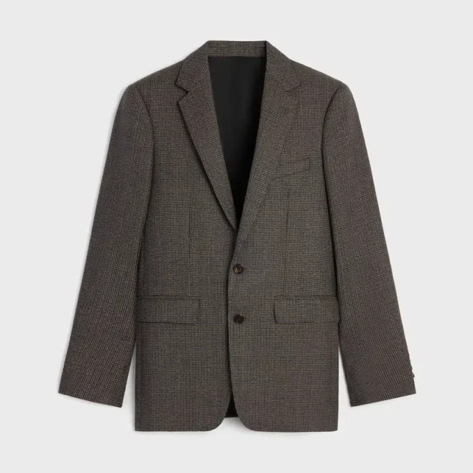 Classic Jacket in Micro Houndstooth Wool