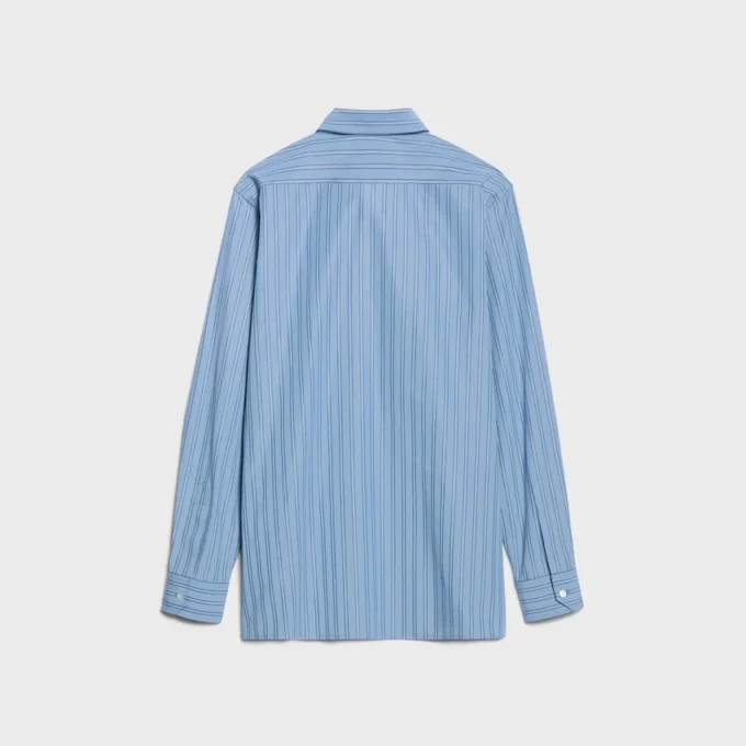 Classic Shirt in Striped Cotton Poplin Classic Shirt in Striped Cotton Poplin