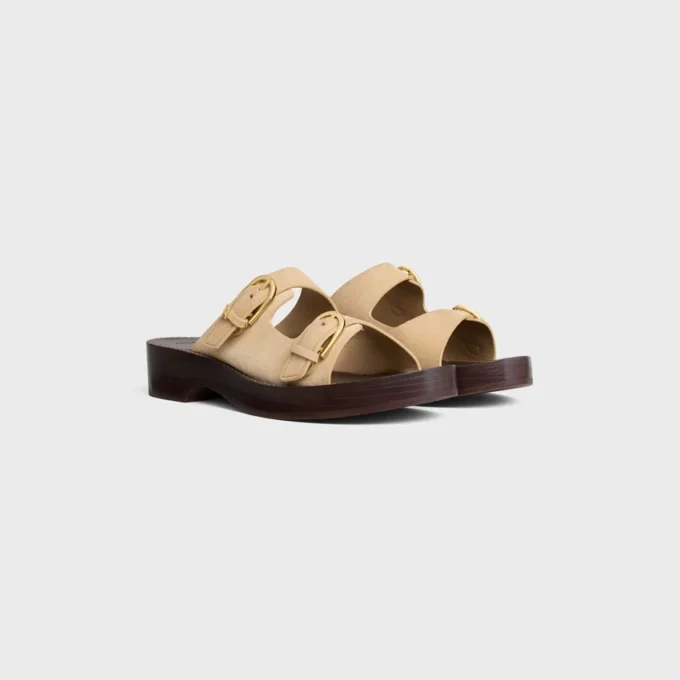 Cleo – Double Strap Sandal in Suede Calfskin Cleo – Double Strap Sandal in Suede Calfskin