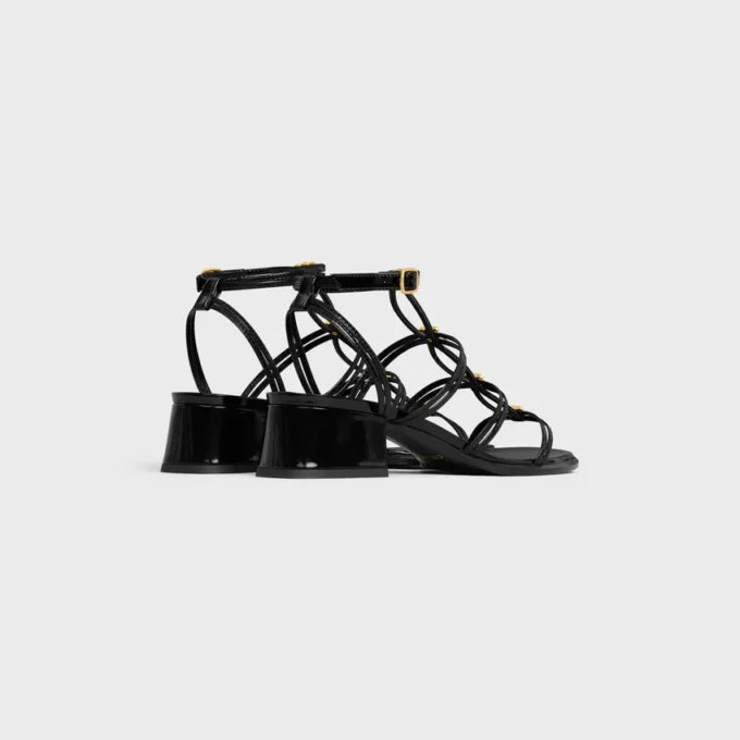 CléMence Heeled Sandal in Glossy Calfskin