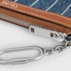 Coin Purse in Striped Denim with Strass