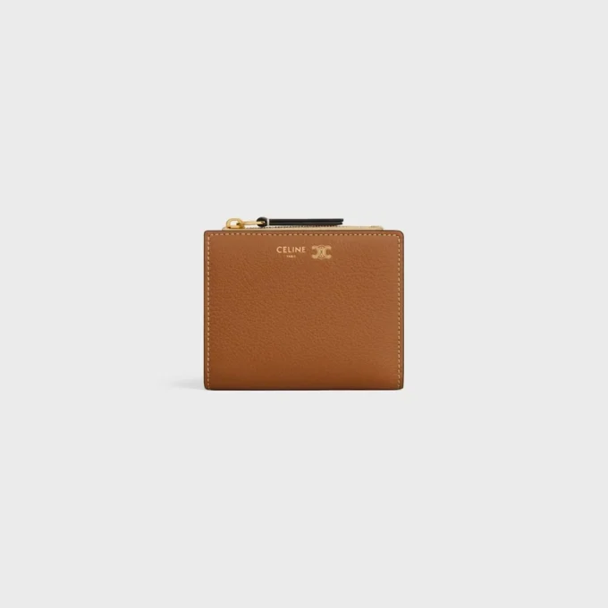 Compact Wallet Triomphe Stamp in Supple Grained Calfskin Compact Wallet Triomphe Stamp in Supple Grained Calfskin
