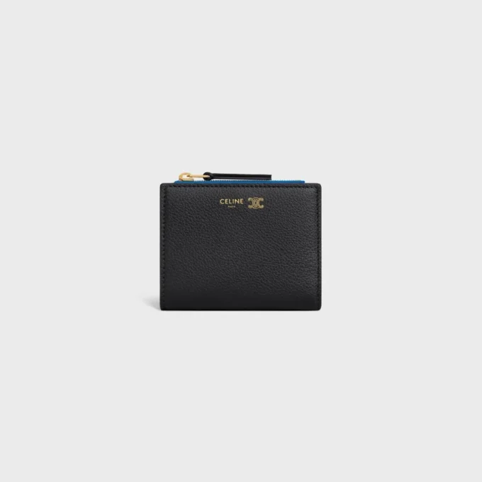Compact Wallet Triomphe Stamp in Supple Grained Calfskin Compact Wallet Triomphe Stamp in Supple Grained Calfskin