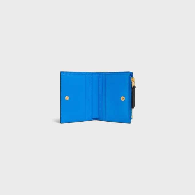 Compact Wallet Triomphe Stamp in Supple Grained Calfskin Compact Wallet Triomphe Stamp in Supple Grained Calfskin