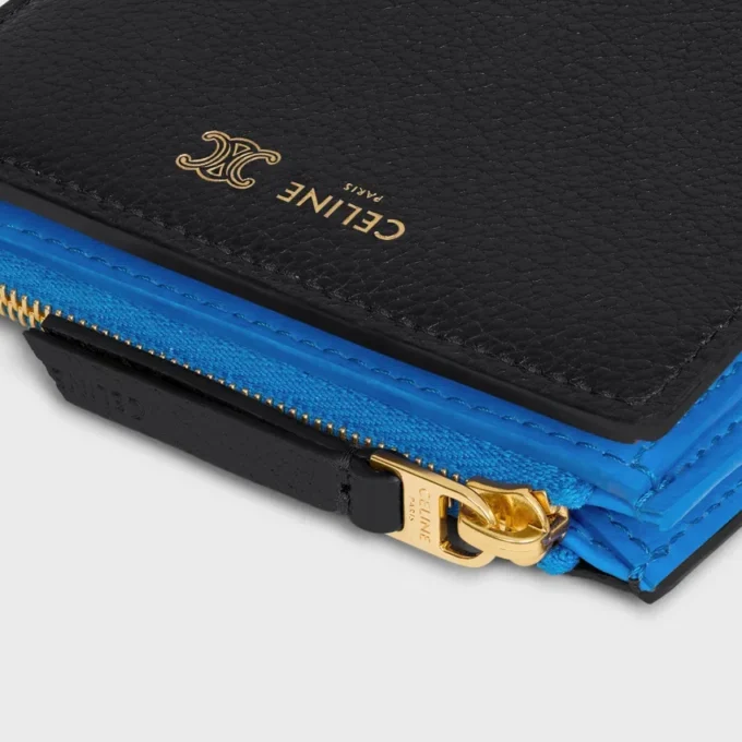 Compact Wallet Triomphe Stamp in Supple Grained Calfskin Compact Wallet Triomphe Stamp in Supple Grained Calfskin