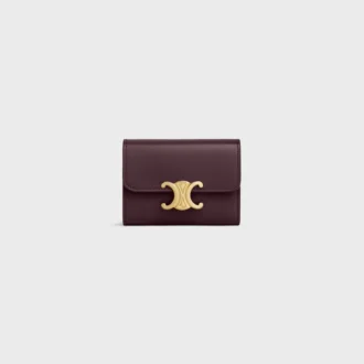 Compact Wallet with Coin Triomphe in Shiny Calfskin Compact Wallet with Coin Triomphe in Shiny Calfskin