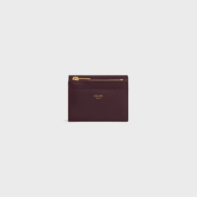 Compact Wallet with Coin Triomphe in Shiny Calfskin Compact Wallet with Coin Triomphe in Shiny Calfskin