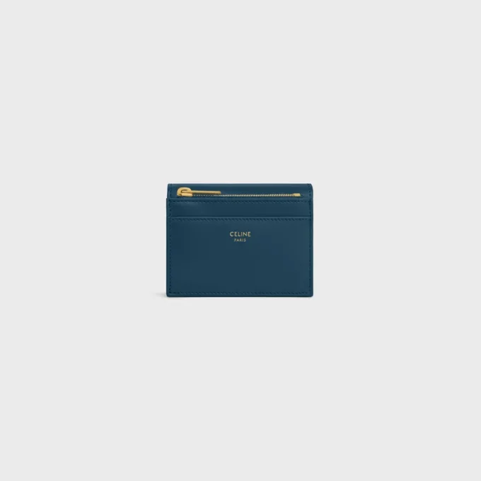 Compact Wallet with Coin Triomphe in Shiny Calfskin Compact Wallet with Coin Triomphe in Shiny Calfskin