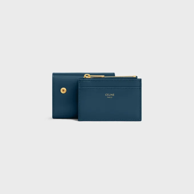 Compact Wallet with Coin Triomphe in Shiny Calfskin Compact Wallet with Coin Triomphe in Shiny Calfskin
