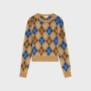 Crewneck Sweater in Argyle Wool