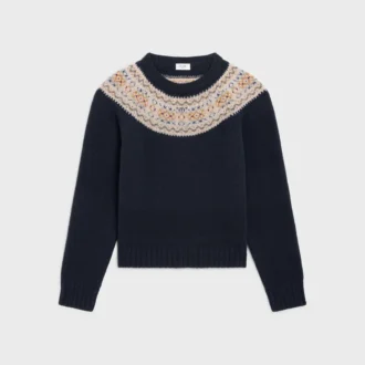 Crewneck Sweater in Triomphe Fair Isle Wool Crewneck Sweater in Triomphe Fair Isle Wool