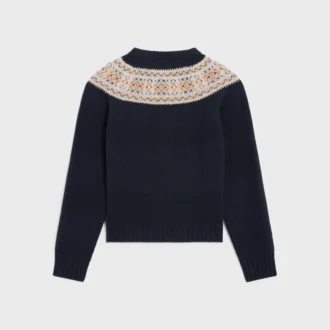 Crewneck Sweater in Triomphe Fair Isle Wool Crewneck Sweater in Triomphe Fair Isle Wool