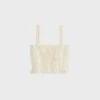Crop Top in Floral Crocheted Cotton Crop Top in Floral Crocheted Cotton