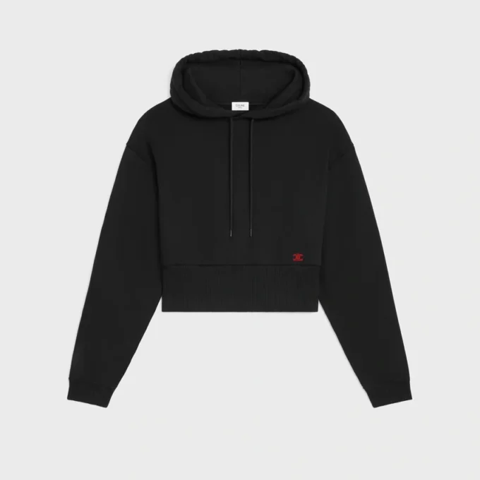Cropped Hoodie in Cotton Fleece
