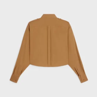 Cropped Shirt in Cotton and Linen Cloth Cropped Shirt in Cotton and Linen Cloth