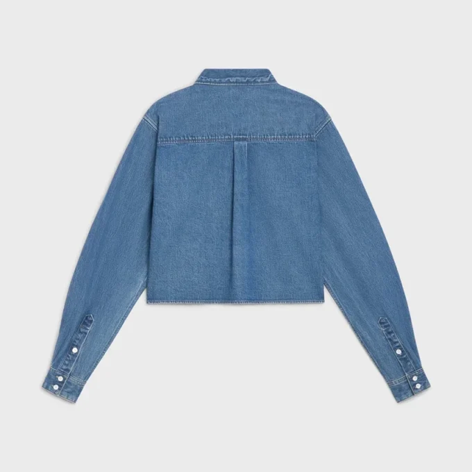 Cropped Shirt in Union Ocean Wash Denim