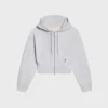 Cropped Zipped Hoodie in Cotton Fleece