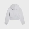 Cropped Zipped Hoodie in Cotton Fleece