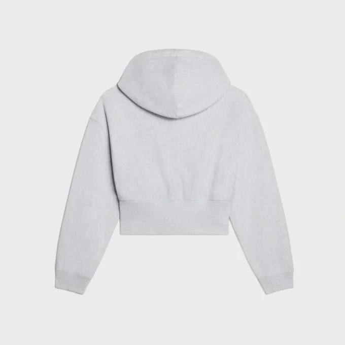 Cropped Zipped Hoodie in Cotton Fleece