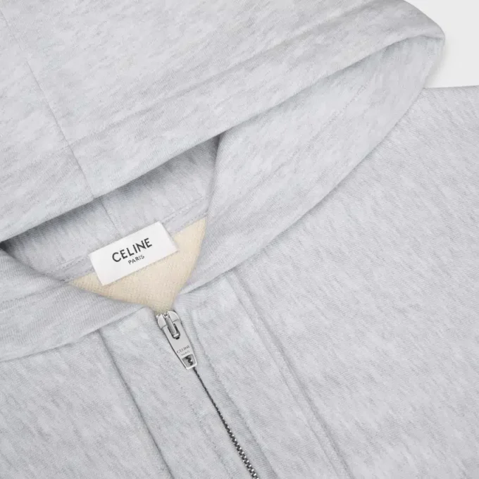 Cropped Zipped Hoodie in Cotton Fleece