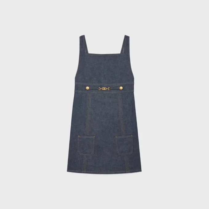 Empire Mini Dress in Raw Wash Denim Empire Mini Dress in Raw Wash Denim